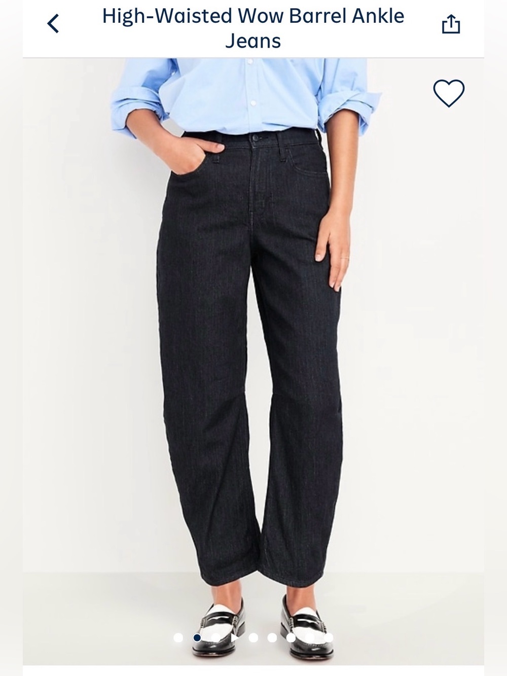 High-Waisted Barrel Ankle Jeans